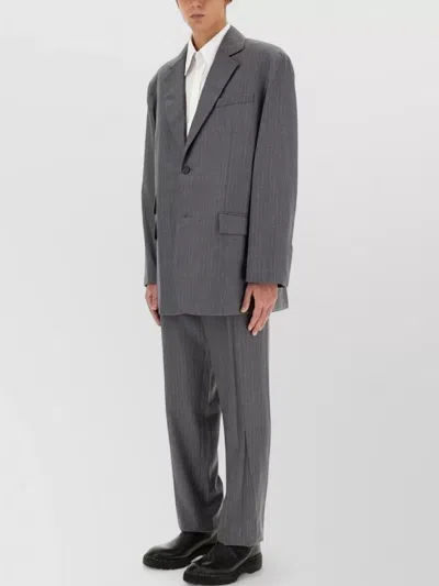 Helmut Lang Wool Suit Jacket Single Breasted Notch Lapel In Gray
