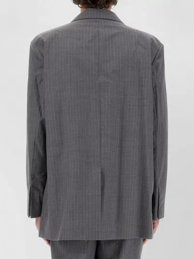 Helmut Lang Wool Suit Jacket Single Breasted Notch Lapel In Gray