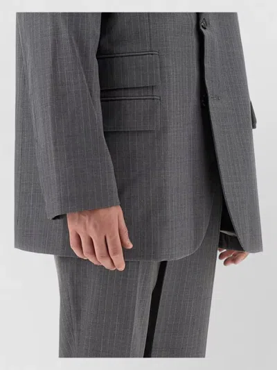 Helmut Lang Wool Suit Jacket Single Breasted Notch Lapel In Gray