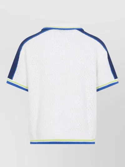 Casablanca Contrasting Trims Chest Pocket Logo-embroidered Short-sleeve Button-up Shirt