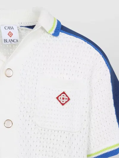 Casablanca Contrasting Trims Chest Pocket Logo-embroidered Short-sleeve Button-up Shirt