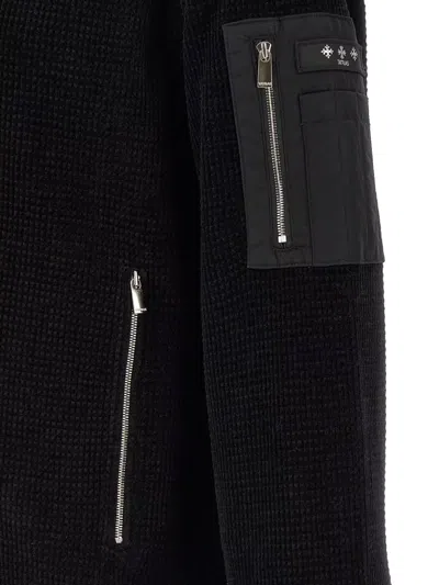 Tatras Gavrio Bomber Jacket Textured Fabric Ribbed Cuffs In Black