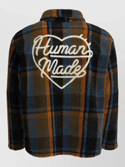 Human Made Fleece Texture Plaid Pattern Long Sleeve Sweater In Multi