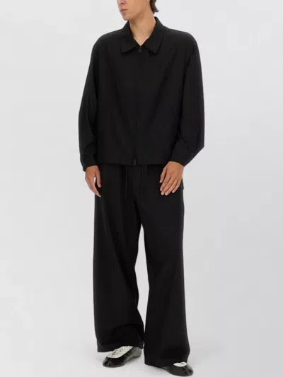 Y-3 Wool Jacket Collared Design Front Pockets In Black