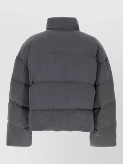 Entire Studios Wool Down Jacket High Collar Quilted In Gray