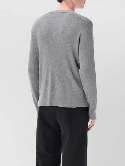 Berner Kuhl Silk Cotton Crewneck Long Sleeve Top In Gray