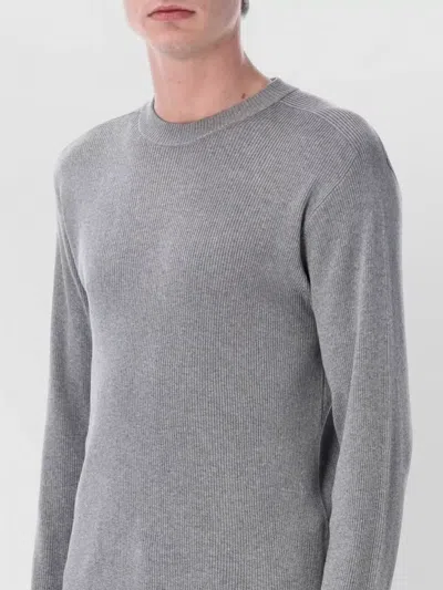 Berner Kuhl Silk Cotton Crewneck Long Sleeve Top In Gray