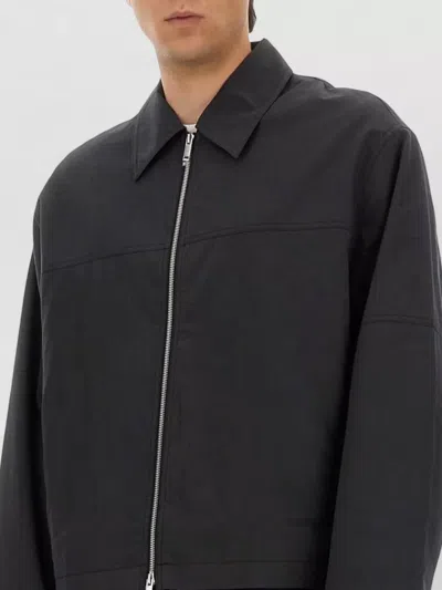 Studio Nicholson Harrington Jacket Zip Front Collared Design In Black