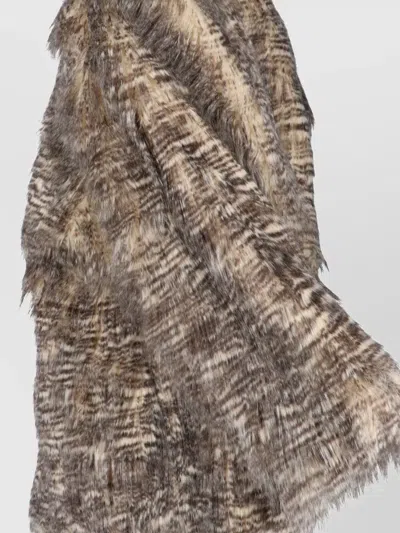 Entire Studios Textured Faux Fur Jacket With Striped Pattern In Brown