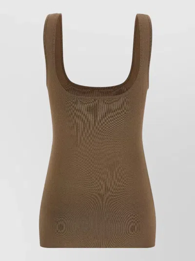 Entire Studios Ribbed Scoop Neck Sleeveless Lounge Top In Brown