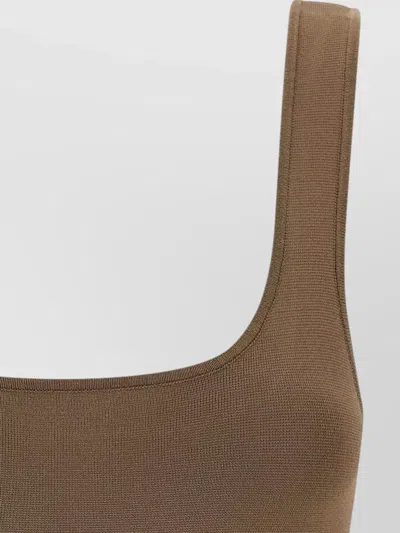 Entire Studios Ribbed Scoop Neck Sleeveless Lounge Top In Brown