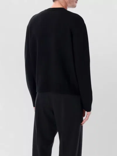 Casablanca Character Intarsia Wool Crewneck Sweater In Black
