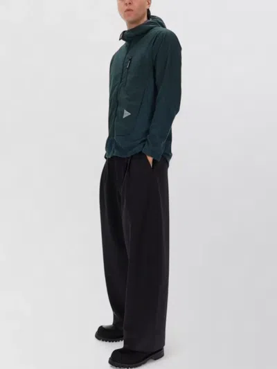And Wander Green Alpha Direct Polyester Hooded Jacket In Green