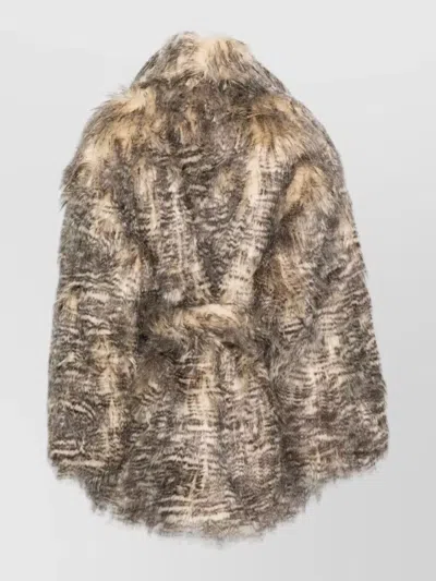 Entire Studios Textured Faux Fur Jacket With Striped Pattern In Multi