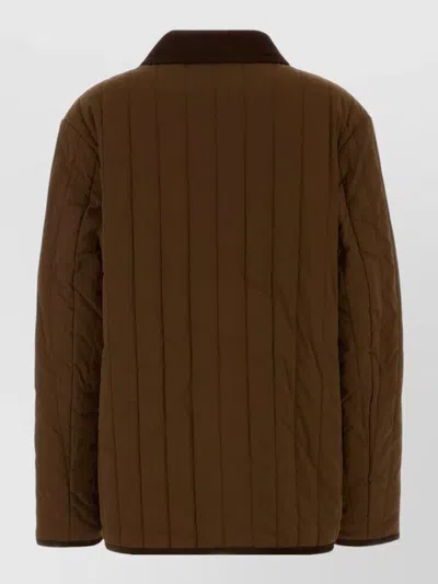 A.p.c. Leone Stretch Nylon Collared Jacket In Brown