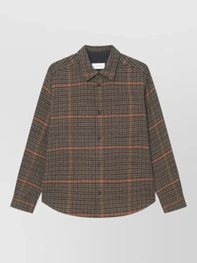 Les Deux Kody Houndstooth Checked Overshirt Jacket In Multi