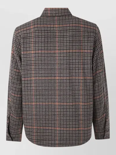 Les Deux Kody Houndstooth Checked Overshirt Jacket In Multi