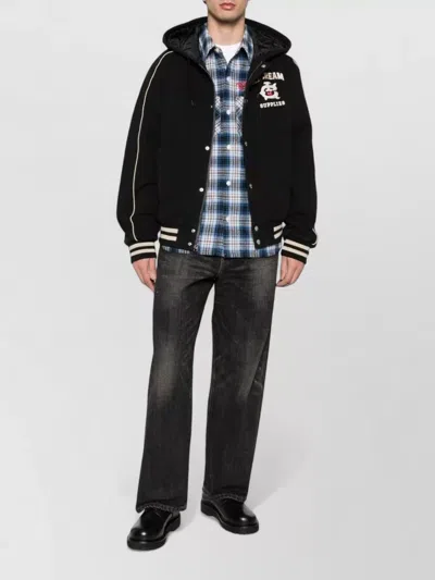 Icecream Check-pattern Logo-embroidered Shirt In Blue