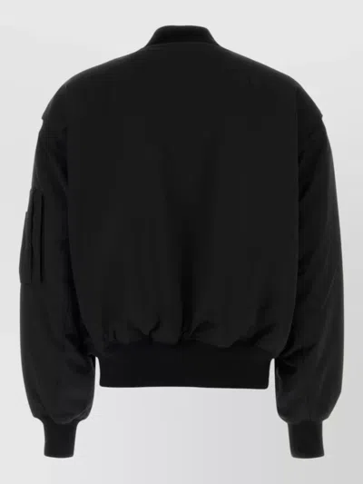 Entire Studios Stretch Polyester Blend Bomber Jacket In Black