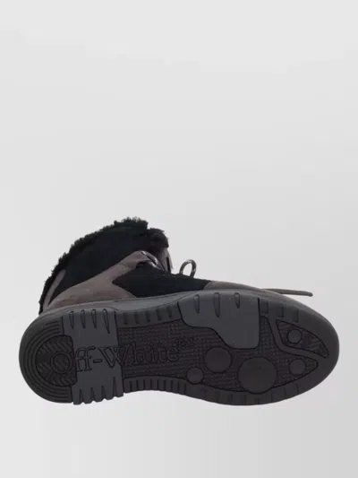 Off-white Winter Sneaker Boot Round Toe Leather In Black