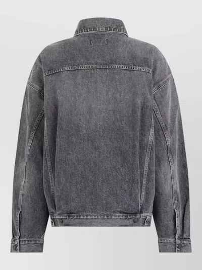 Agolde Denim Jacket Structured Collar Buttoned Cuffs Pockets In Multi