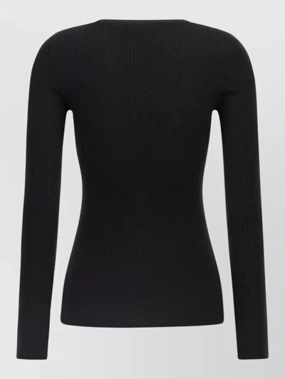 Theory Slim-fit Wool-blend Pullover Sweater In Black