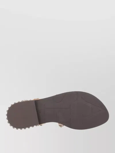 Ash Precious Flat Sandals Ankle Strap Studs In Neutral