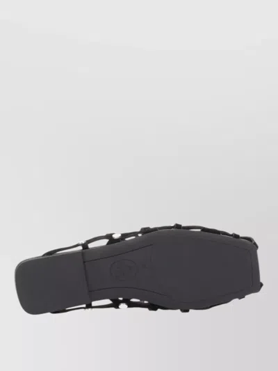 Ash Bone Stud-embellished Cut-out Sandals In Black