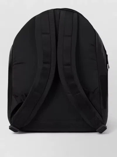Stone Island Backpack Adjustable Straps Front Zip Pocket Handle In Black