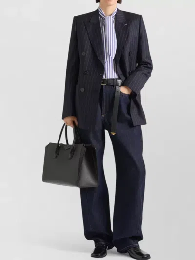 Givenchy Double Breasted Jacket Pinstripe Front Pockets In Blue
