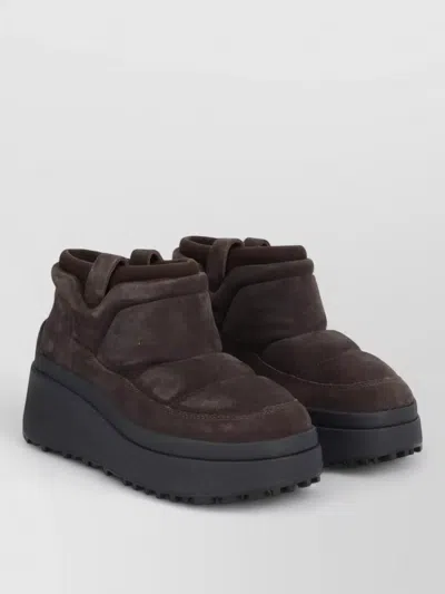 Ash Onyx Ankle Platform Slippers Pull Tab In Brown
