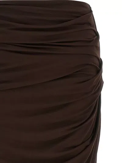 Entire Studios Draped Midi Skirt High Waist Design In Multi