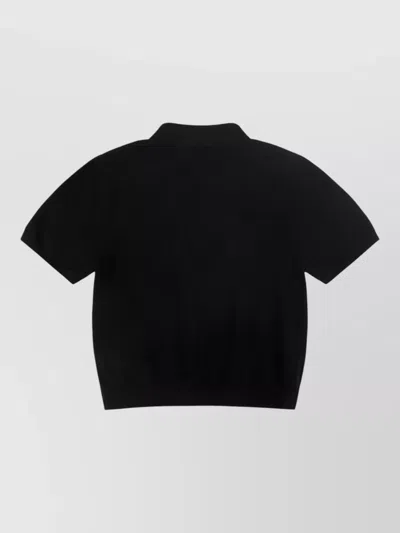 Entire Studios Classic Polo Shirt With Front Half Button Placket In Black