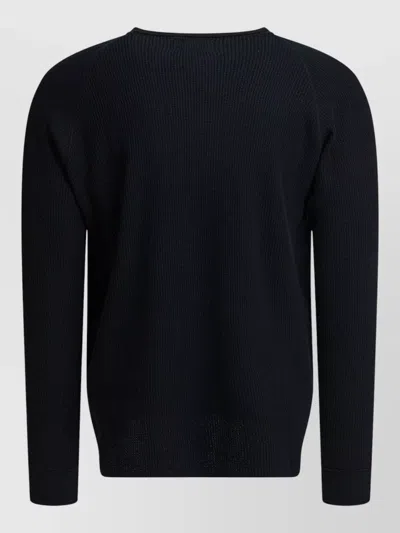 Beams Waffle-texture Long-sleeve T-shirt In Black