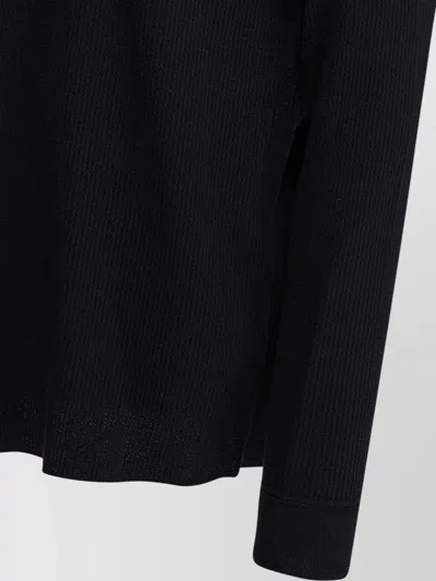 Beams Waffle-texture Long-sleeve T-shirt In Black