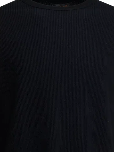 Beams Waffle-texture Long-sleeve T-shirt In Black