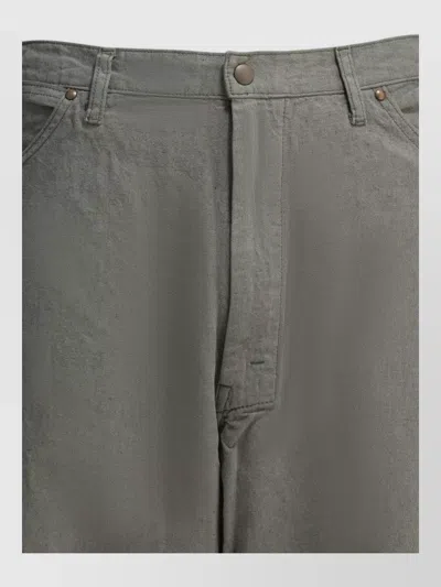 Beams Plus Painter Grey Cotton Linen Work Pants In Gray