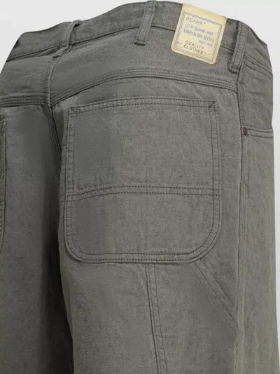 Beams Plus Painter Grey Cotton Linen Work Pants In Gray
