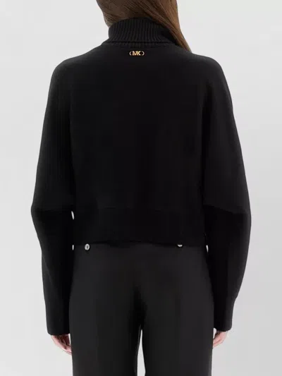 Michael Kors Wool Sweater With Turtleneck And Cropped Length In Black