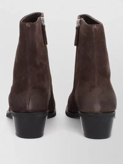 Ash Hasley Ankle Boots Block Heel Studs In Brown