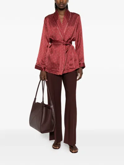 Forte Forte Belted Patterned Jacket In Red