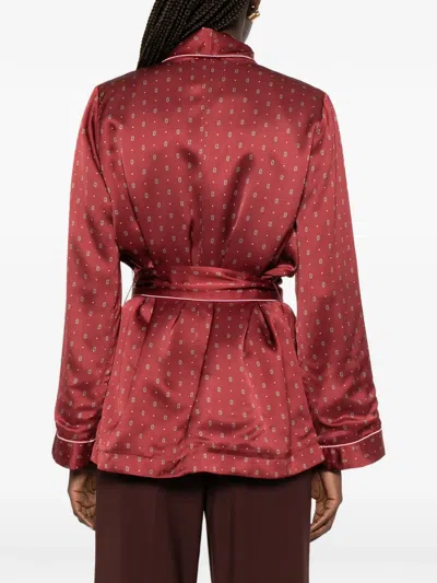 Forte Forte Belted Patterned Jacket In Red