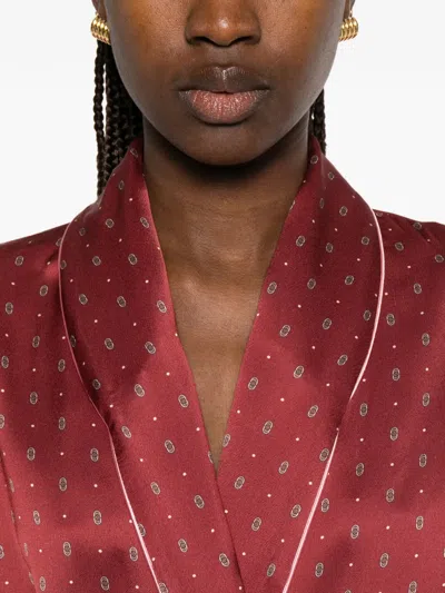 Forte Forte Belted Patterned Jacket In Red