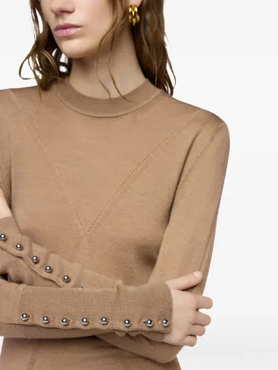 Rabanne Button-cuff Long-sleeve T-shirt In Multi