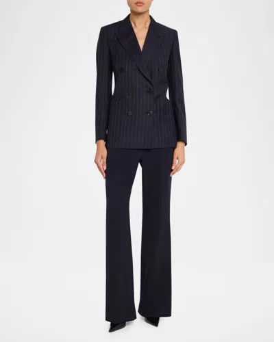 Givenchy Double Breasted Jacket Pinstripe Front Pockets In Blue
