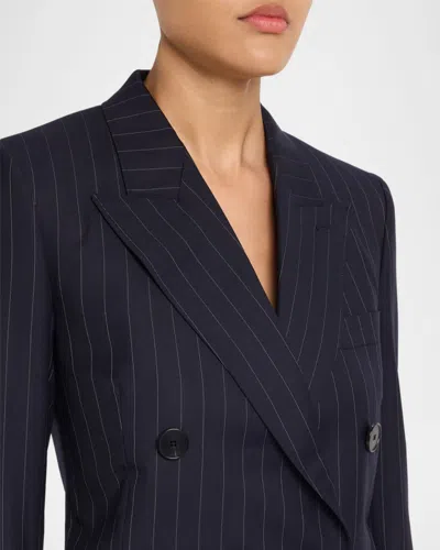 Givenchy Double Breasted Jacket Pinstripe Front Pockets In Blue