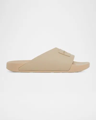 Givenchy Rubber Slide Mules Flat Open Toe Label In Pink