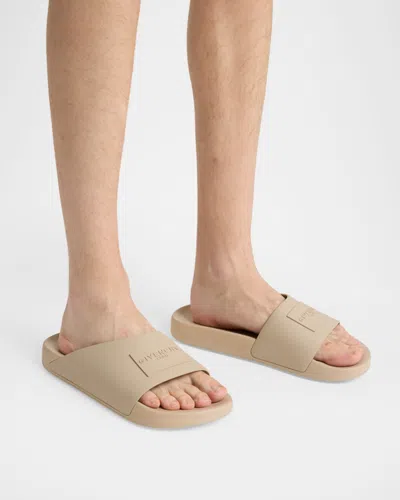 Givenchy Rubber Slide Mules Flat Open Toe Label In Pink