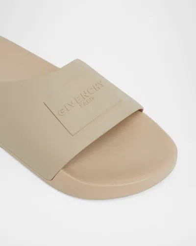 Givenchy Rubber Slide Mules Flat Open Toe Label In Pink