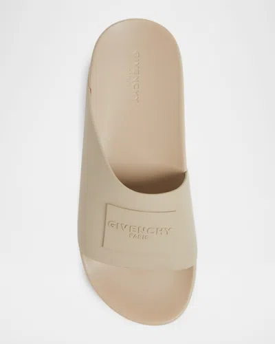 Givenchy Rubber Slide Mules Flat Open Toe Label In Pink